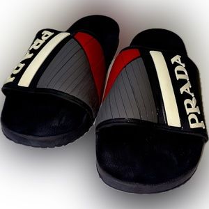 Used Size 12 - Mens Prada Logo Slides (4X3204)